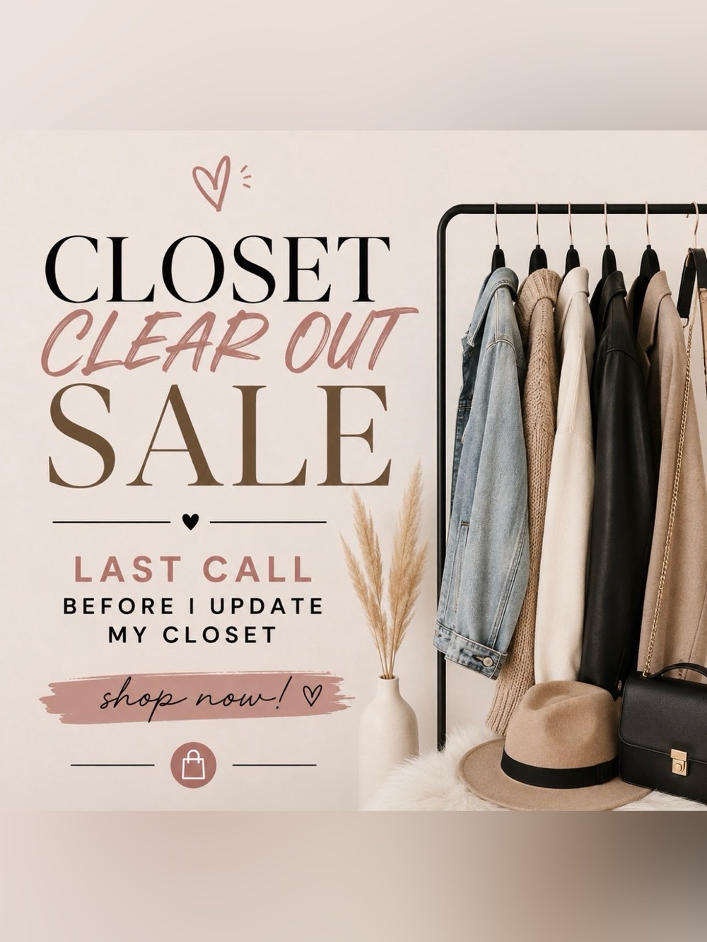 Closet clear out sale